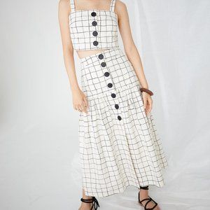 **NWT** Whit Charlie Skirt in Grid Print